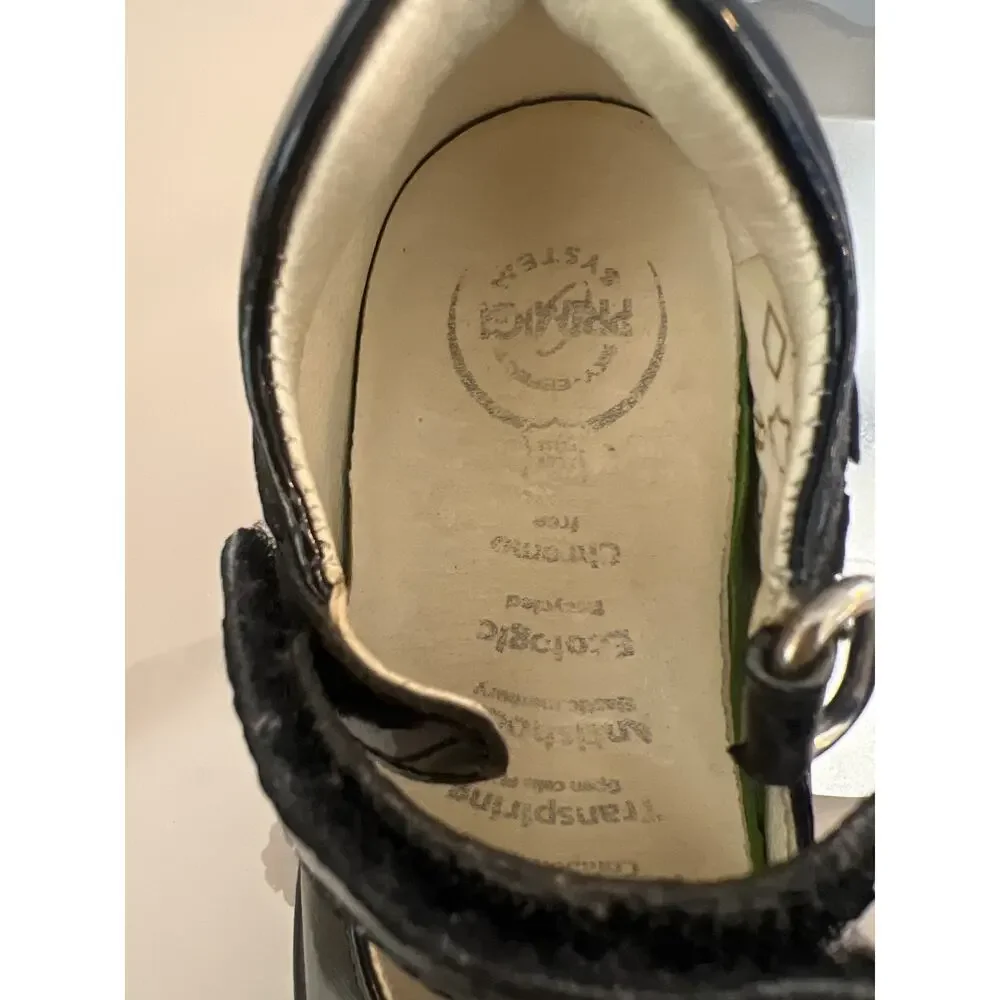Primigi Italian Girls’ Shoes – Size 21, Black & Beige Patent Leather USA 5